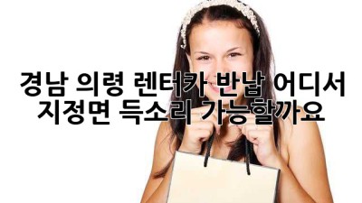 경남 의령 렌터카 반납, 어디서? 지정면 득소리 가능할까요?